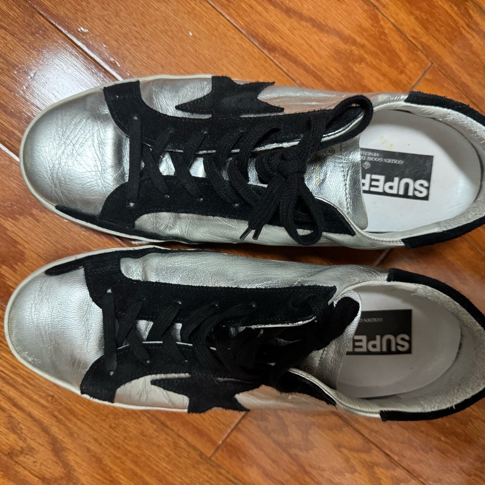 Golden Goose Black and White Zigzag Sneakers
